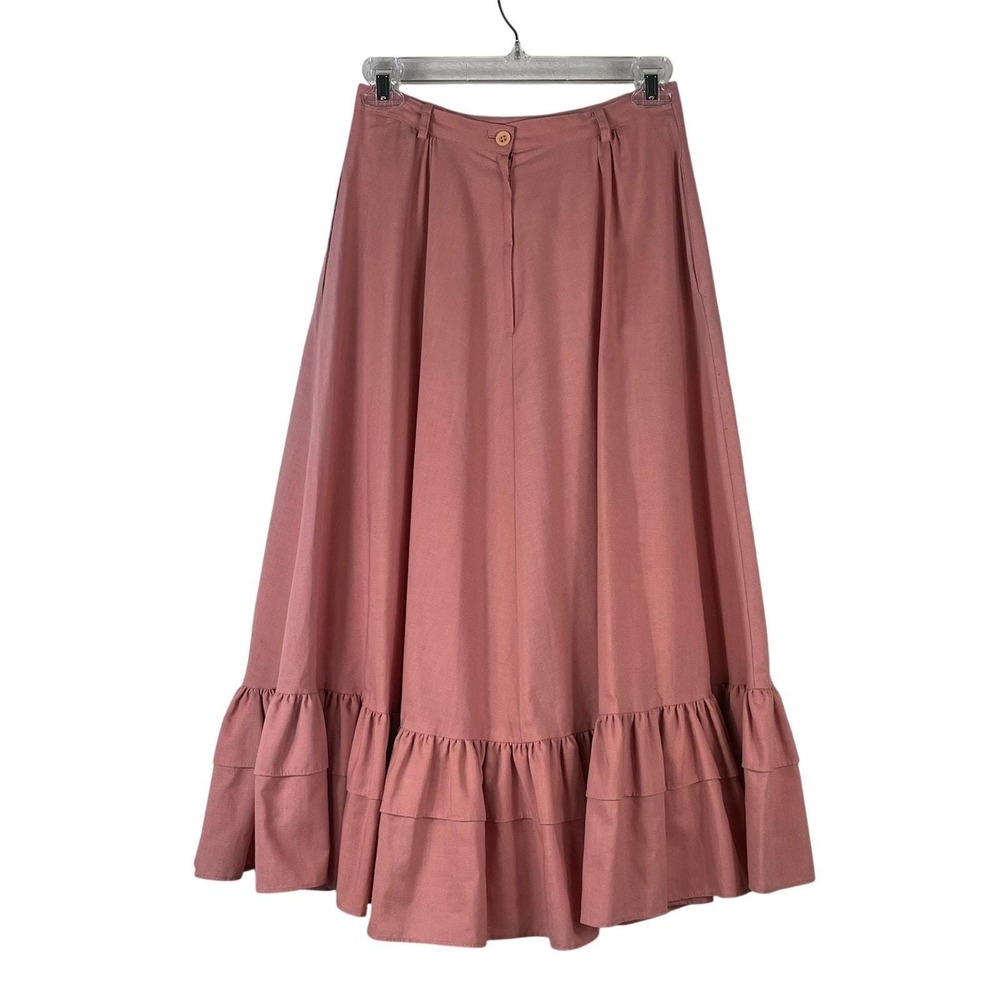 Vintage Circle 7 Marilyn Williams Blush Pink Circle Prairie Skirt Tiered Cottage - Picture 2 of 7